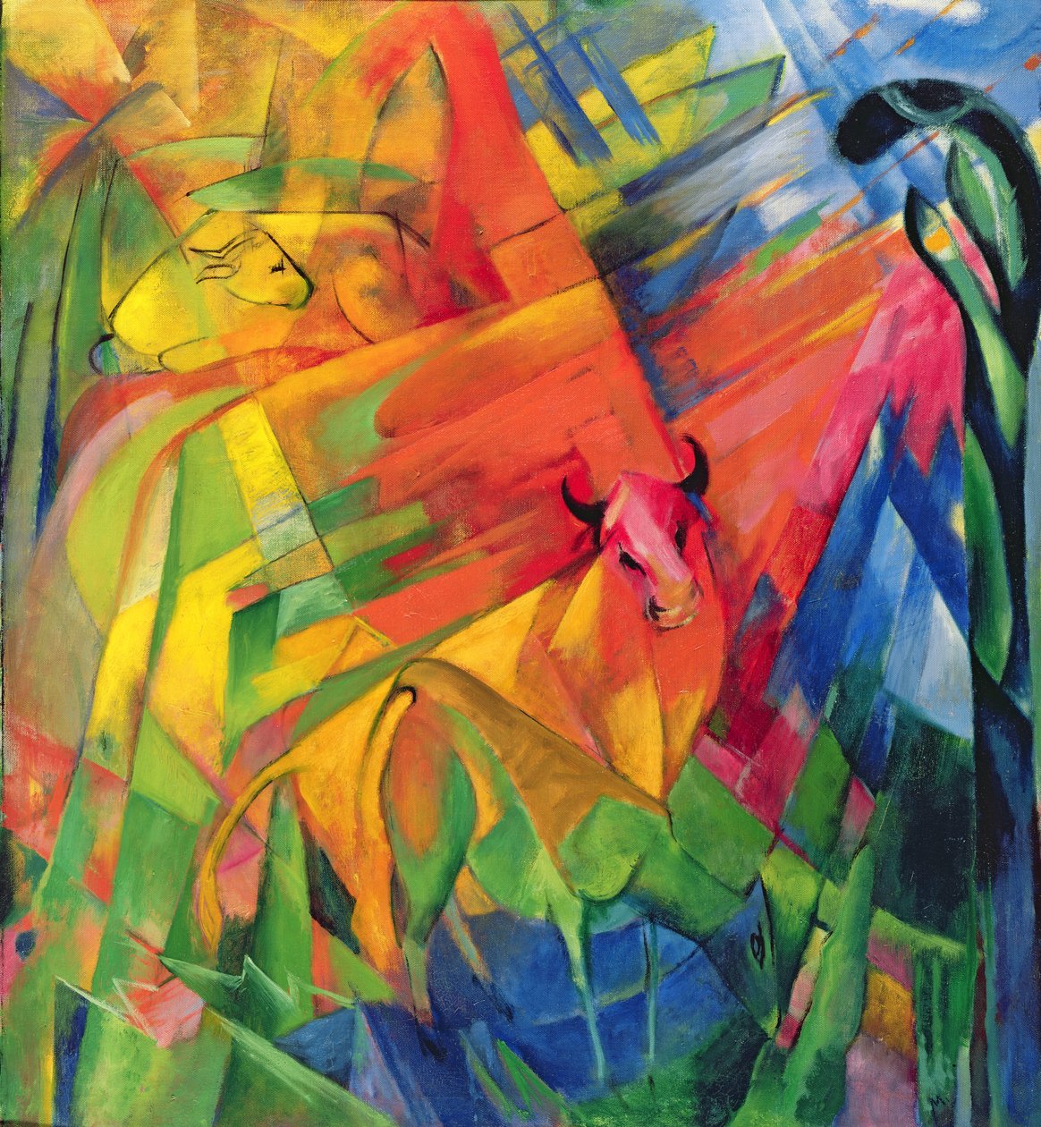Animali in un Paesaggio, 1914 da Franz Marc