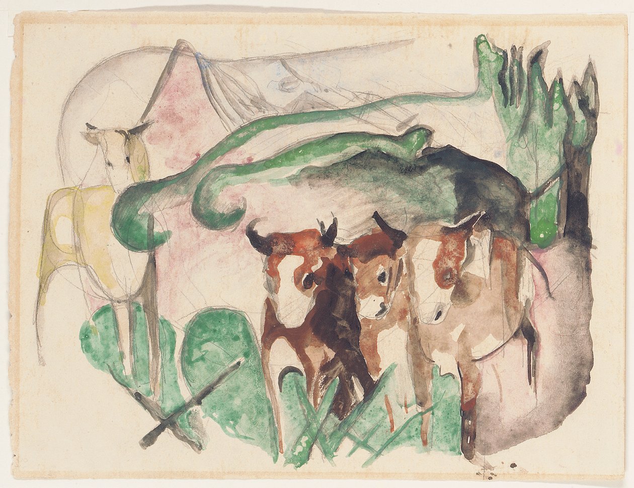 Animali in un paesaggio da Franz Marc