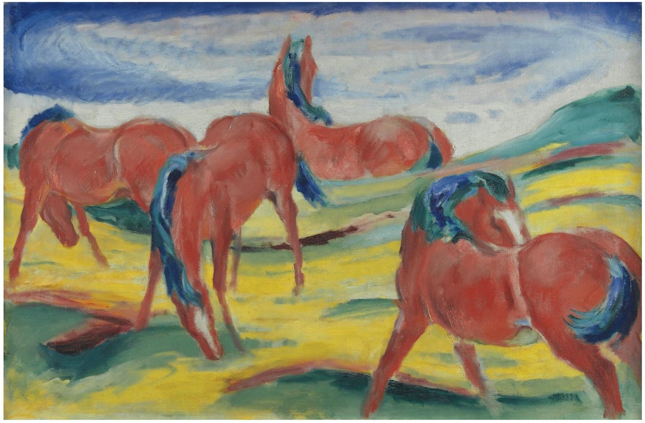 Cavalli al pascolo III, 1910 da Franz Marc
