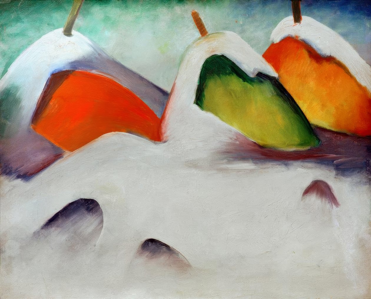 Accovacciati nella neve da Franz Marc