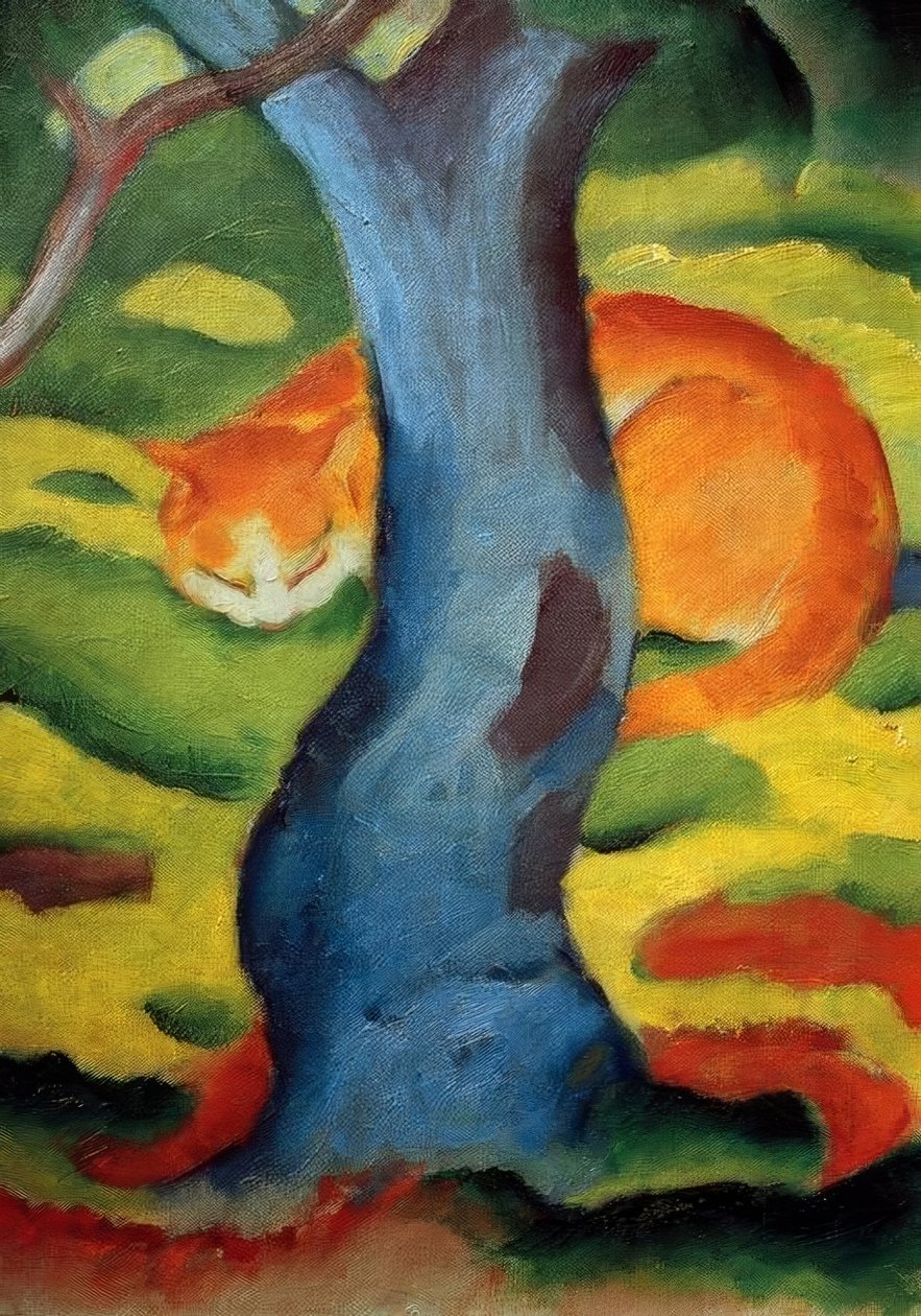 Ritratto di bambini (Gatto dietro un albero) da Franz Marc