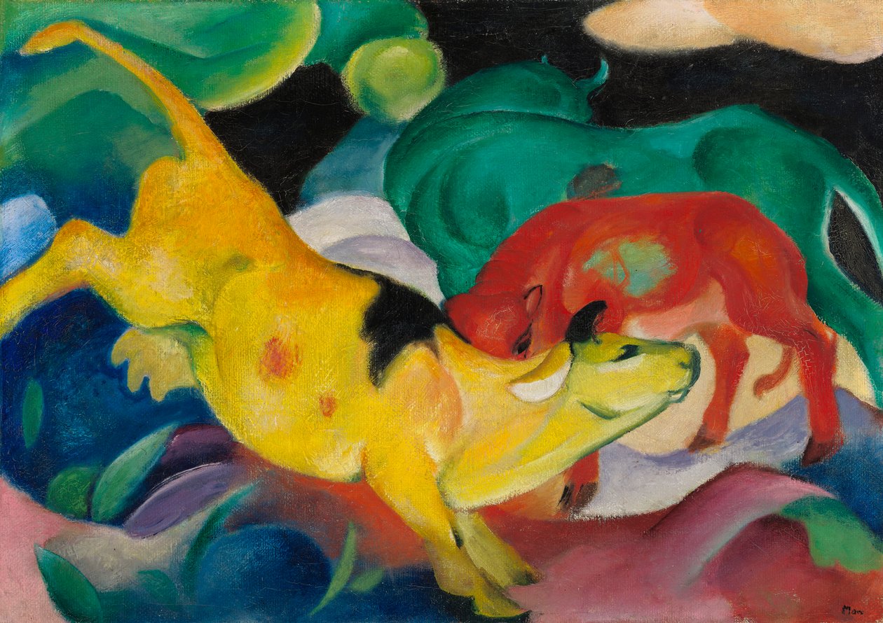 Mucche, rosso, verde, giallo da Franz Marc