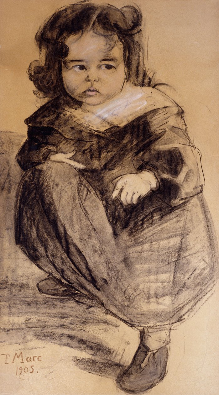 Bambina con colletto bianco, 1905 da Franz Marc