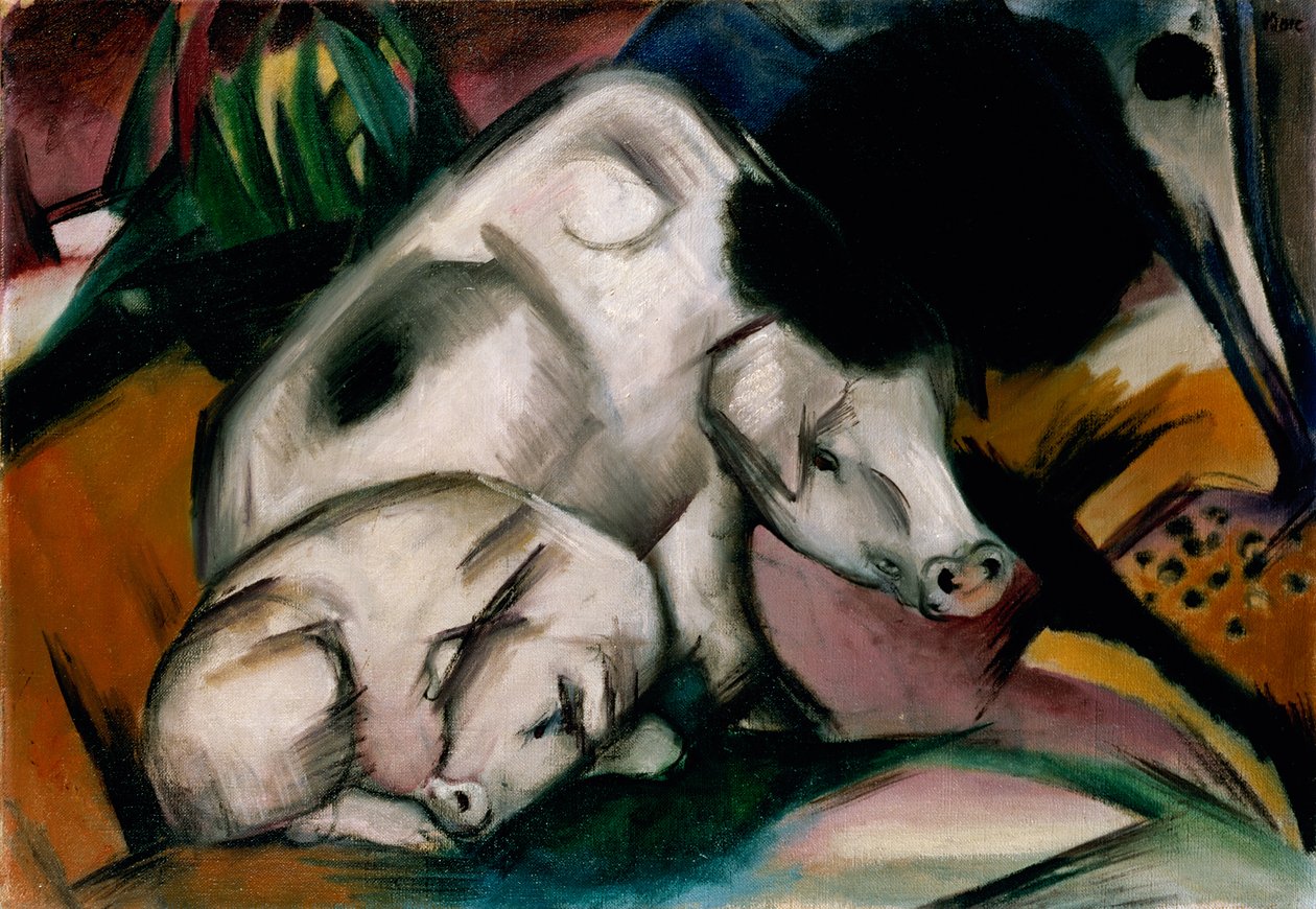Maiali, c.1912 da Franz Marc