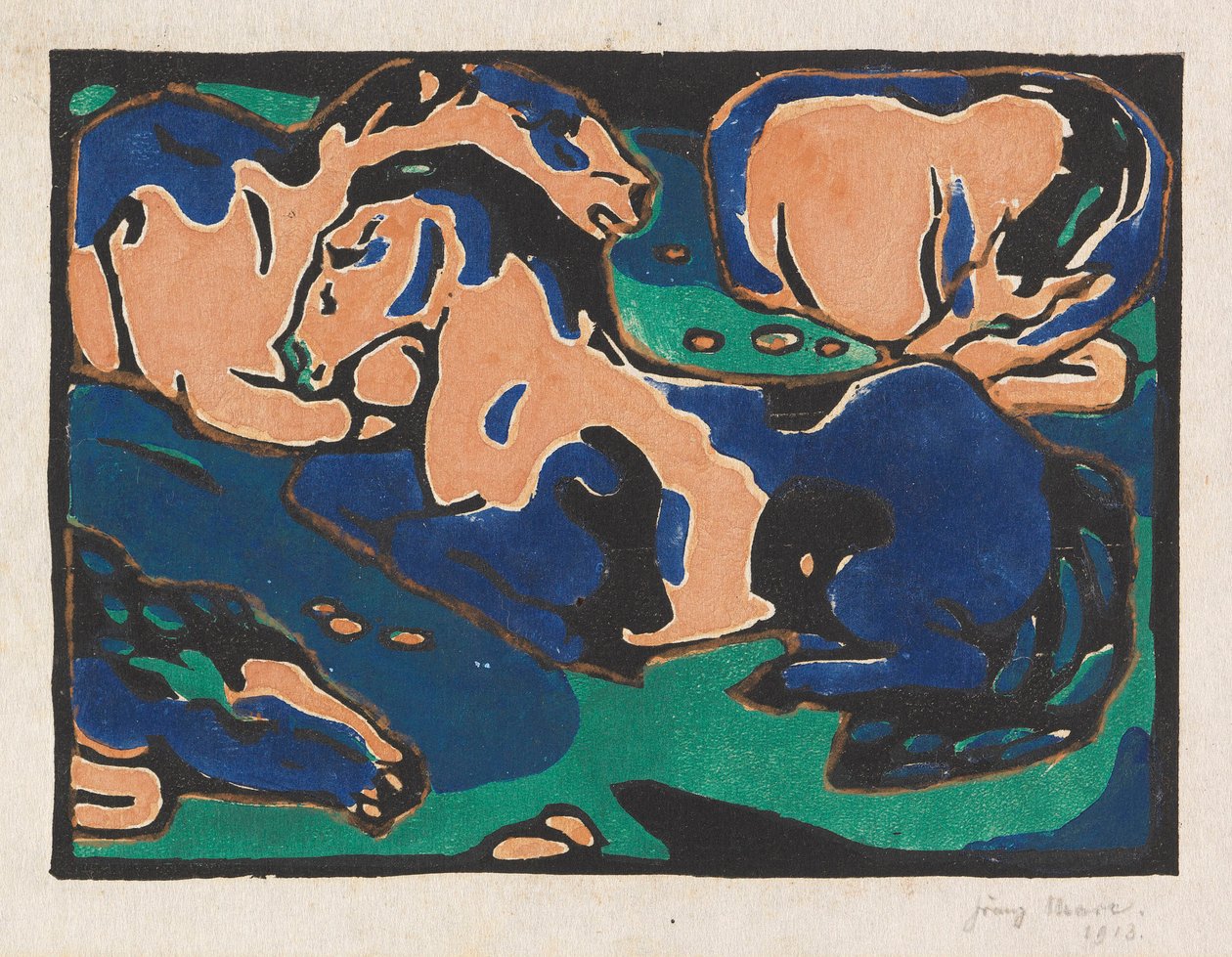 Cavalli a riposo, 1911-1912 da Franz Marc