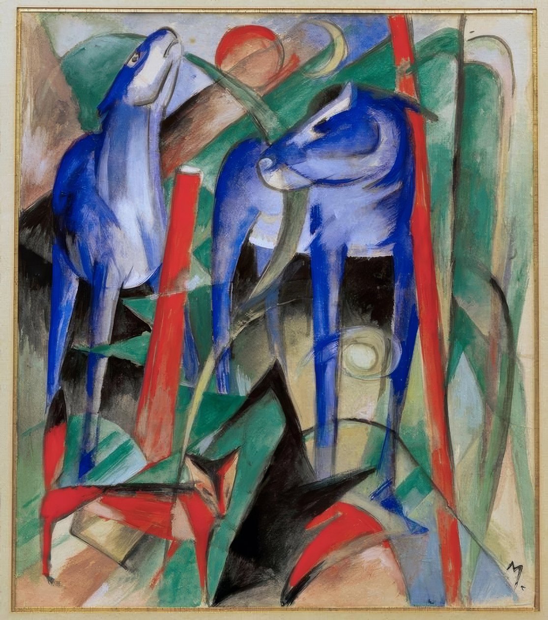 Creazione dei cavalli (Tre creature favolose) da Franz Marc