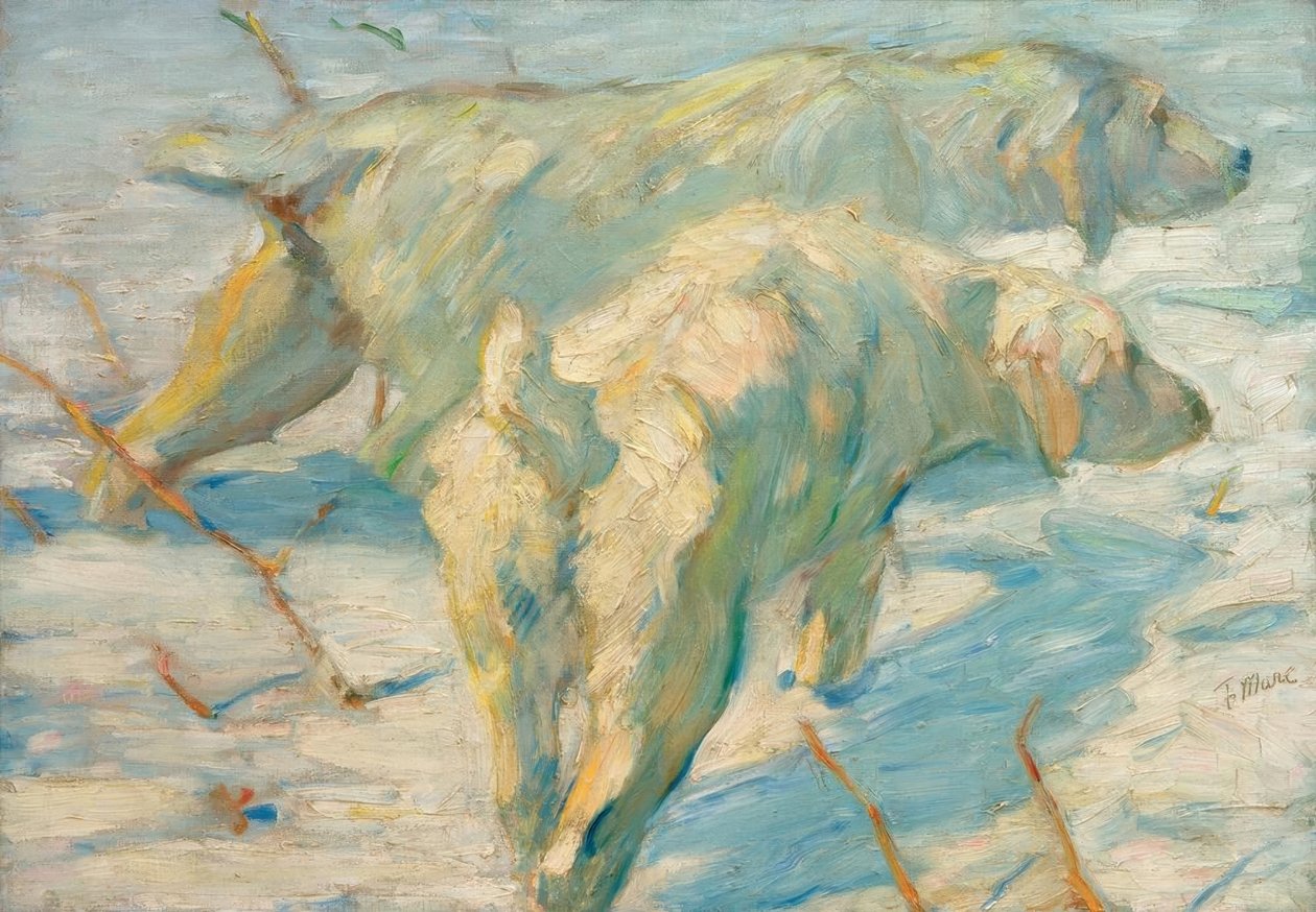 Cani da pastore siberiani (Cani siberiani nella neve) da Franz Marc