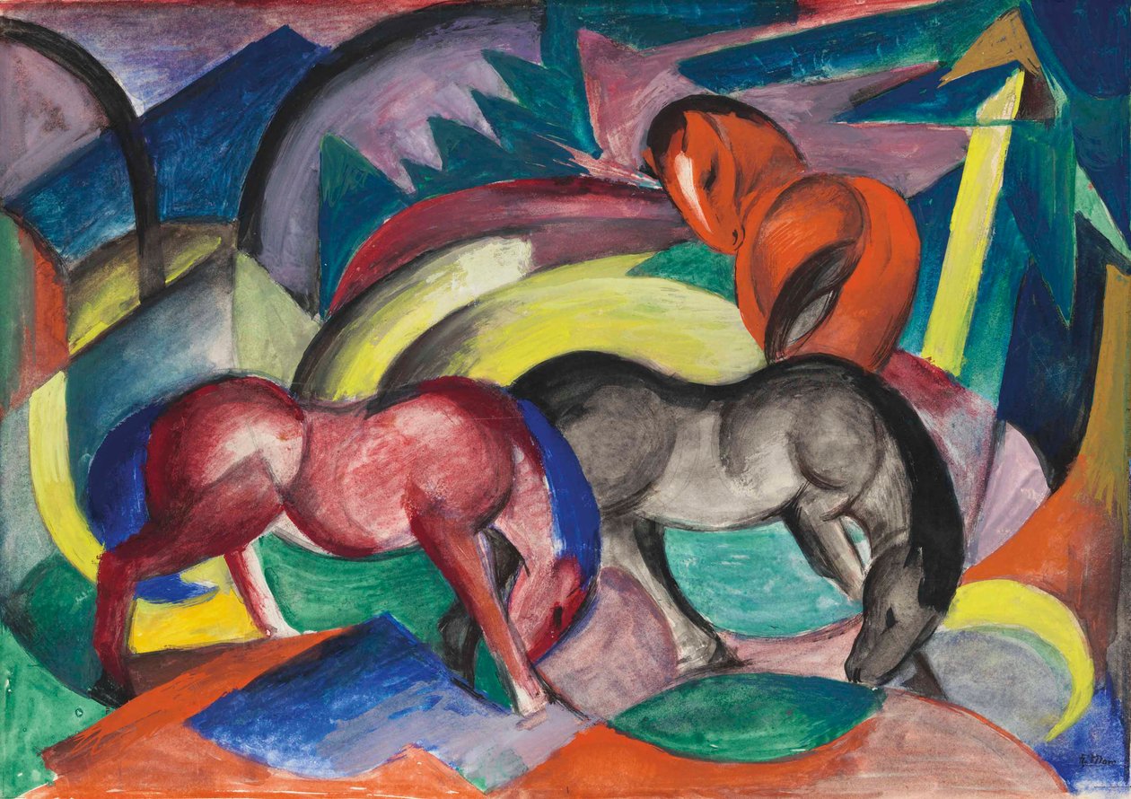 Tre cavalli, 1912 da Franz Marc