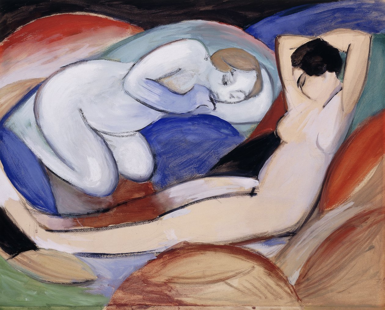 Due nudi reclinati, 1912 da Franz Marc