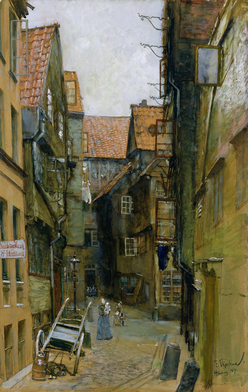 La Matthiasstrasse ad Amburgo, 1891 da Franz Skarbina