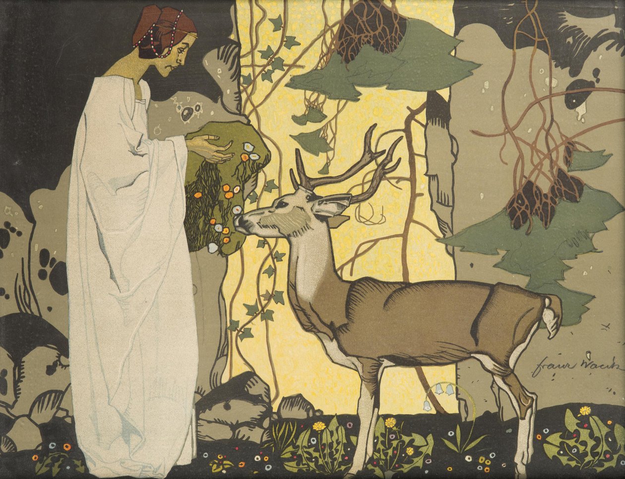 Ragazza con cervo da Franz Wacik