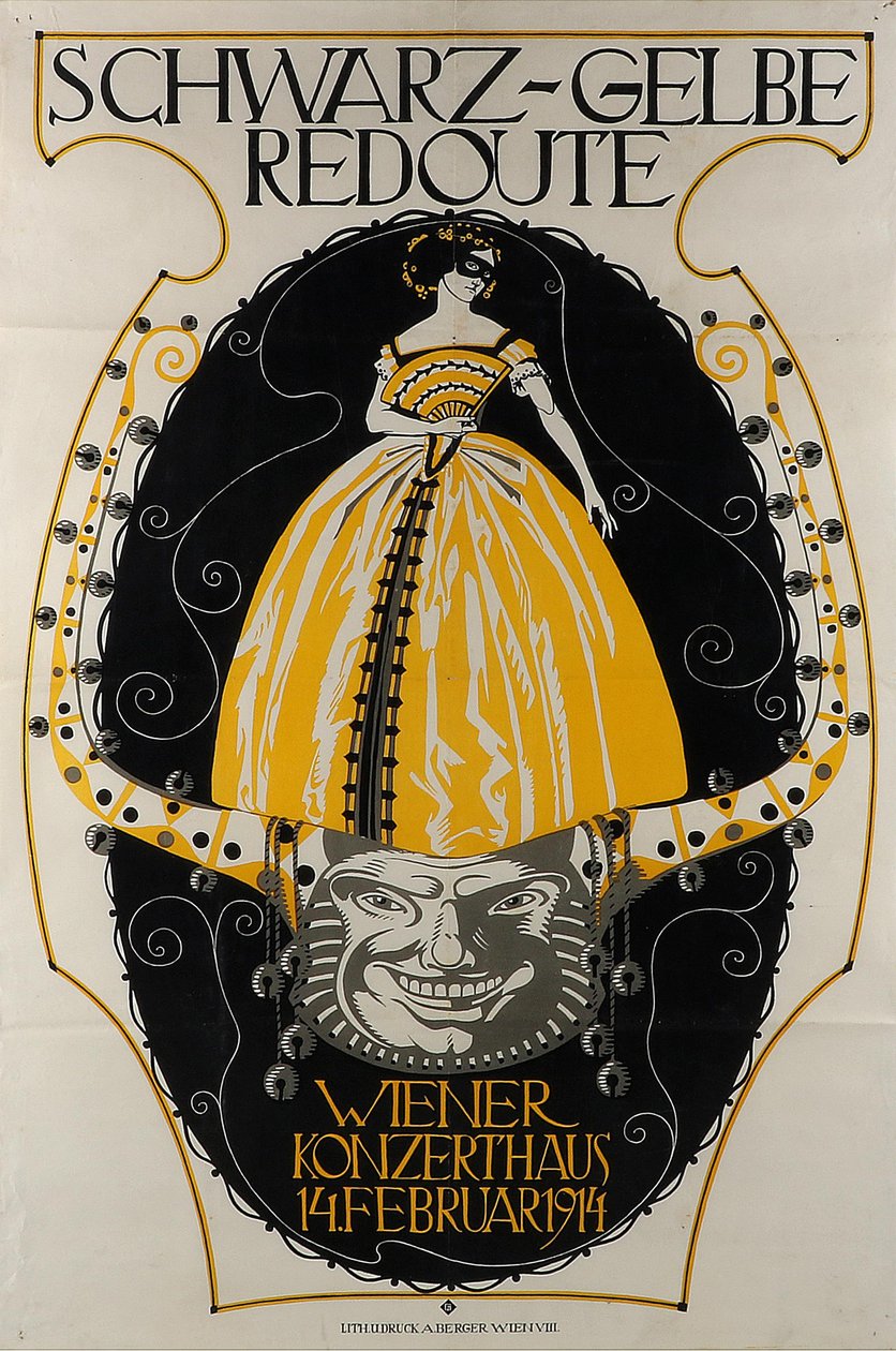 Schwarz-Gelbe Redoute Wiener Konzerthaus, 1914 da Franz Wacik