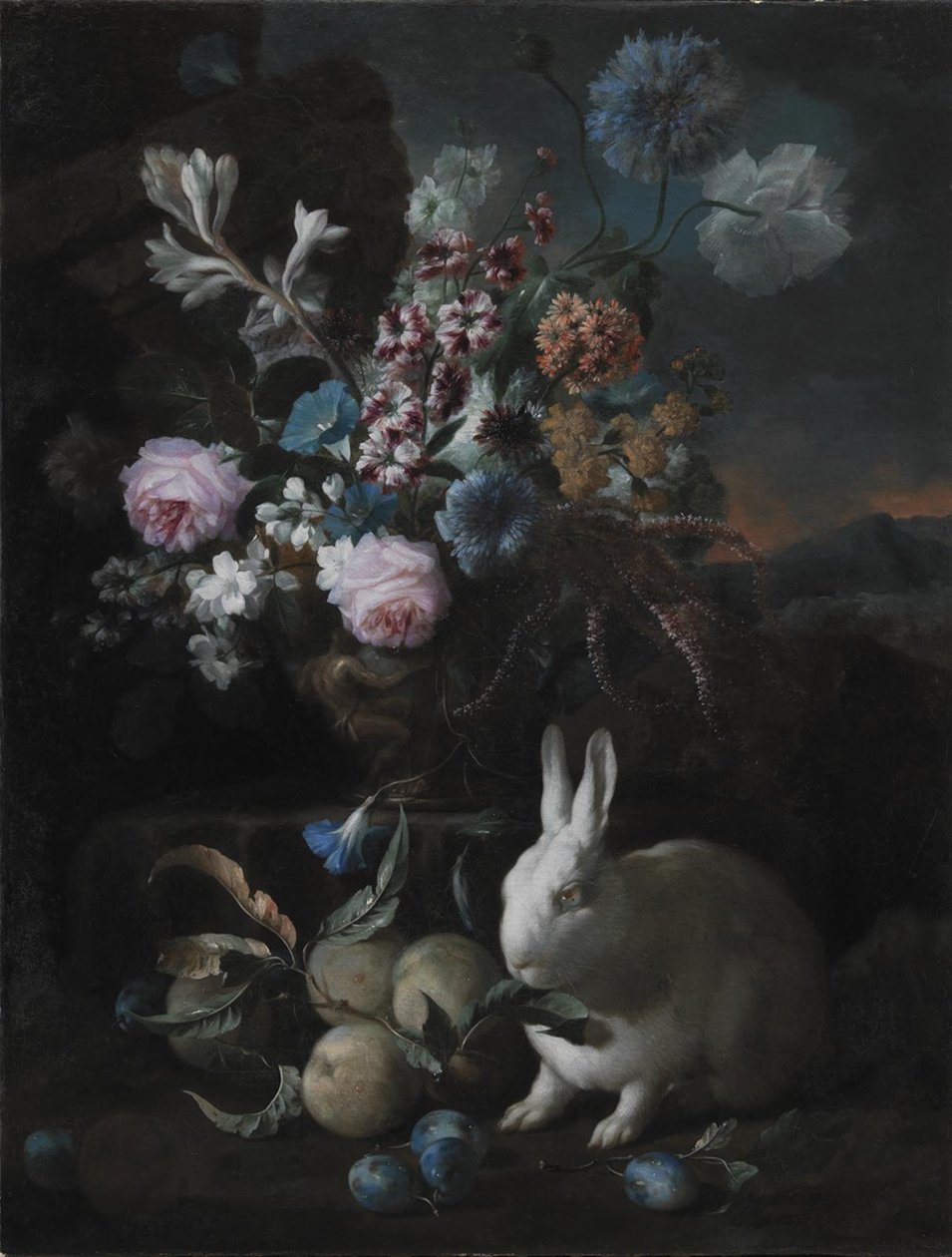 Composizione floreale con coniglio da Franz Werner Tamm