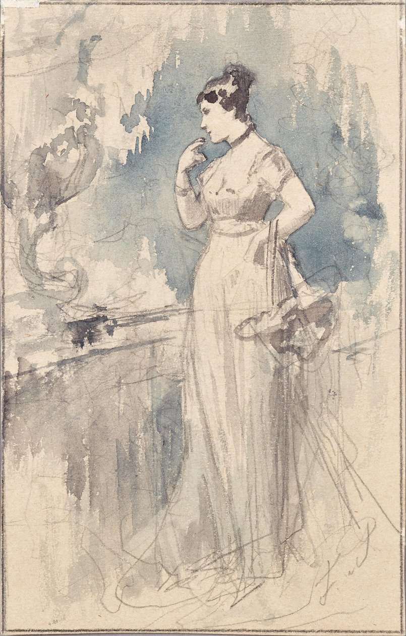 Signora in abito da sera da Franz von Persoglia