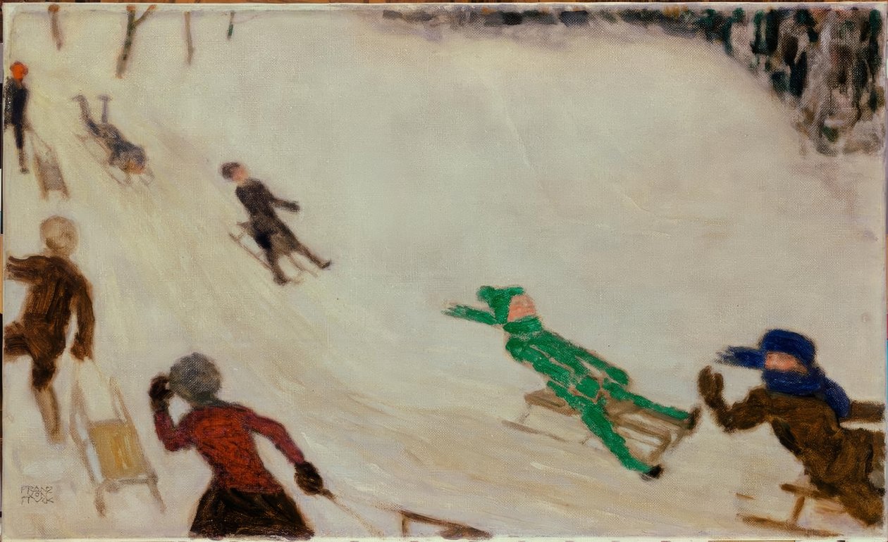 Bambini che slittano da Franz von Stuck