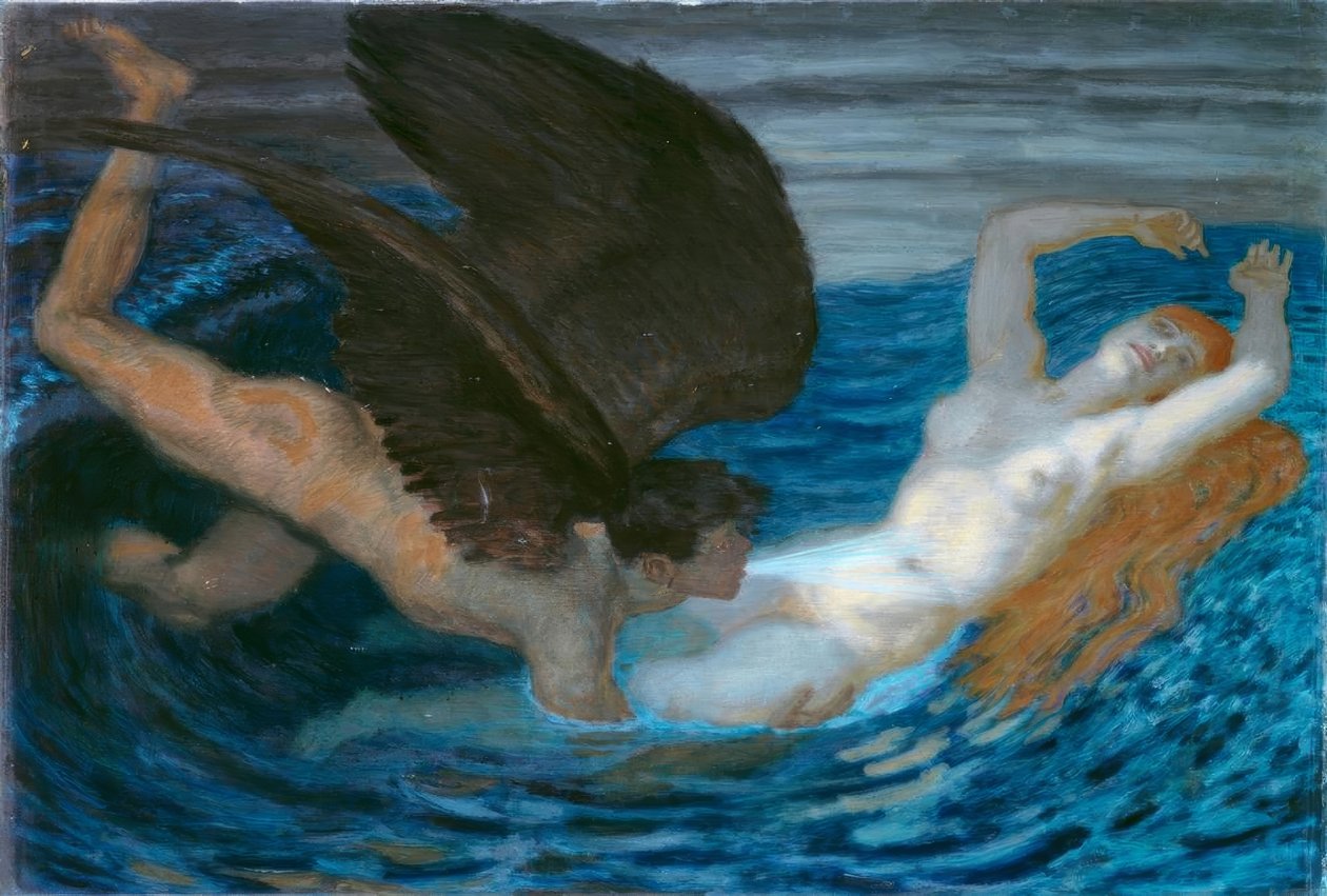 Vento e onda da Franz von Stuck