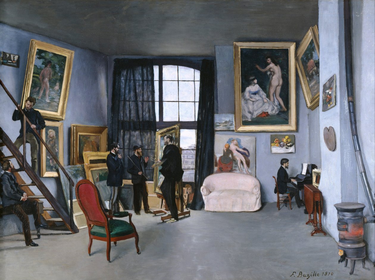Lo studio di Bazille da Jean Frederic Bazille