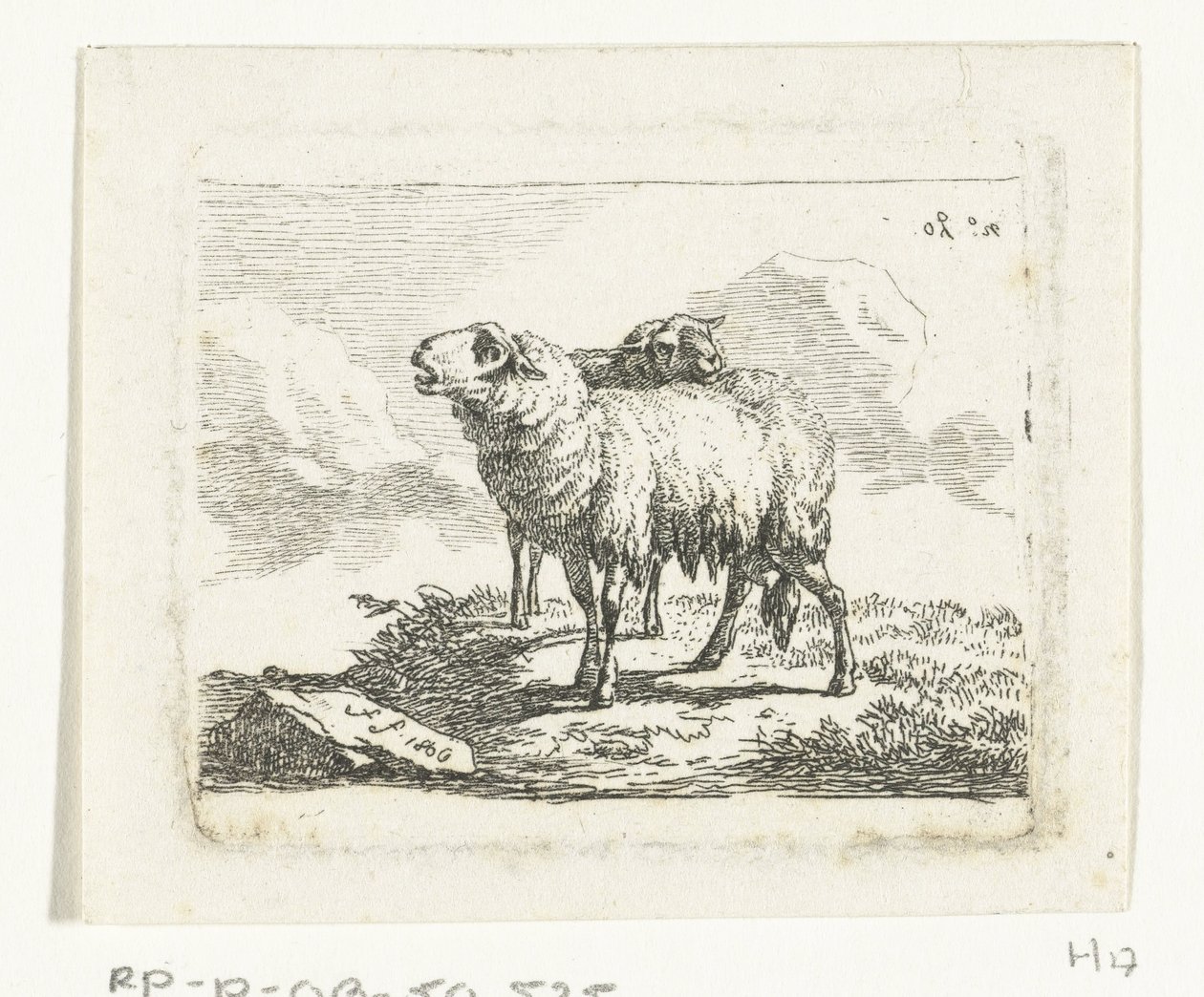 Due pecore in piedi da Frédéric Théodore Faber