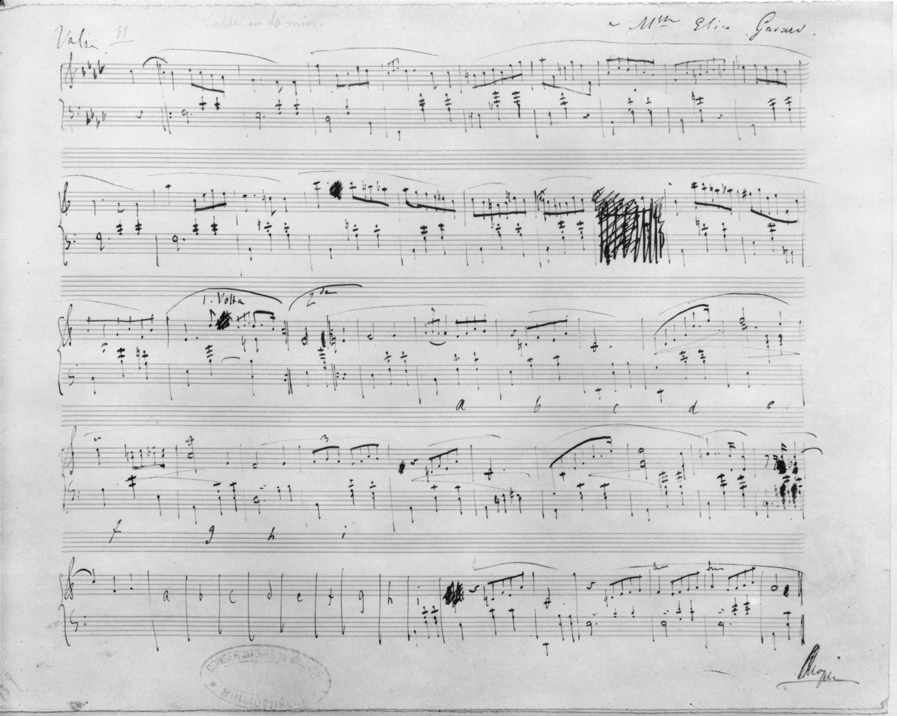 Ms.117, Valzer in Fa minore, Opus 70, Numero 2, dedicato a Elise Gavard da Frederic Chopin