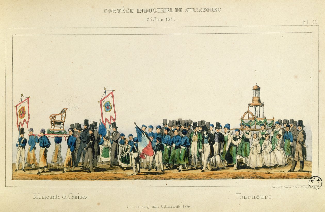 Processione dei Produttori di Sedie a Strasburgo, 25 giugno 1840 da Frederic Emile Simon