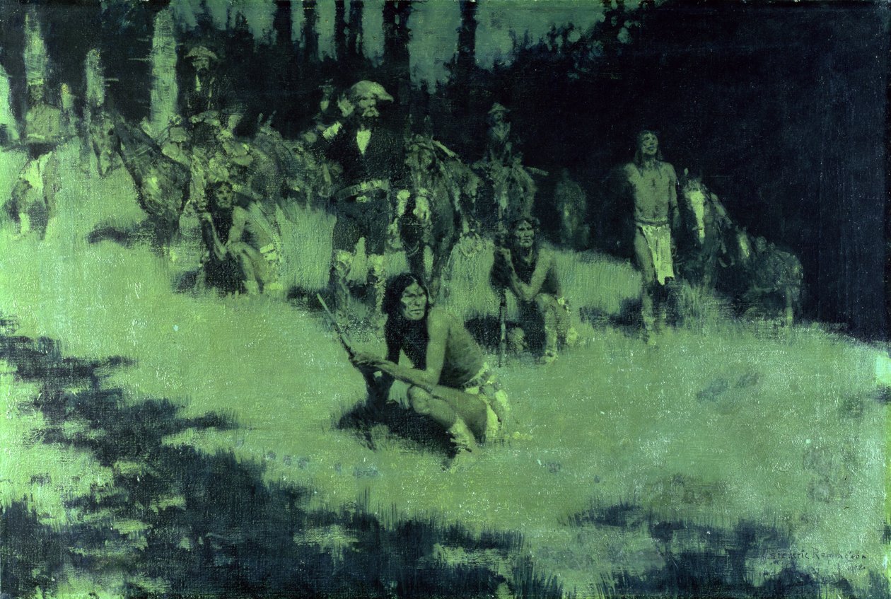 Scout Apache in ascolto, 1908 da Frederic Remington