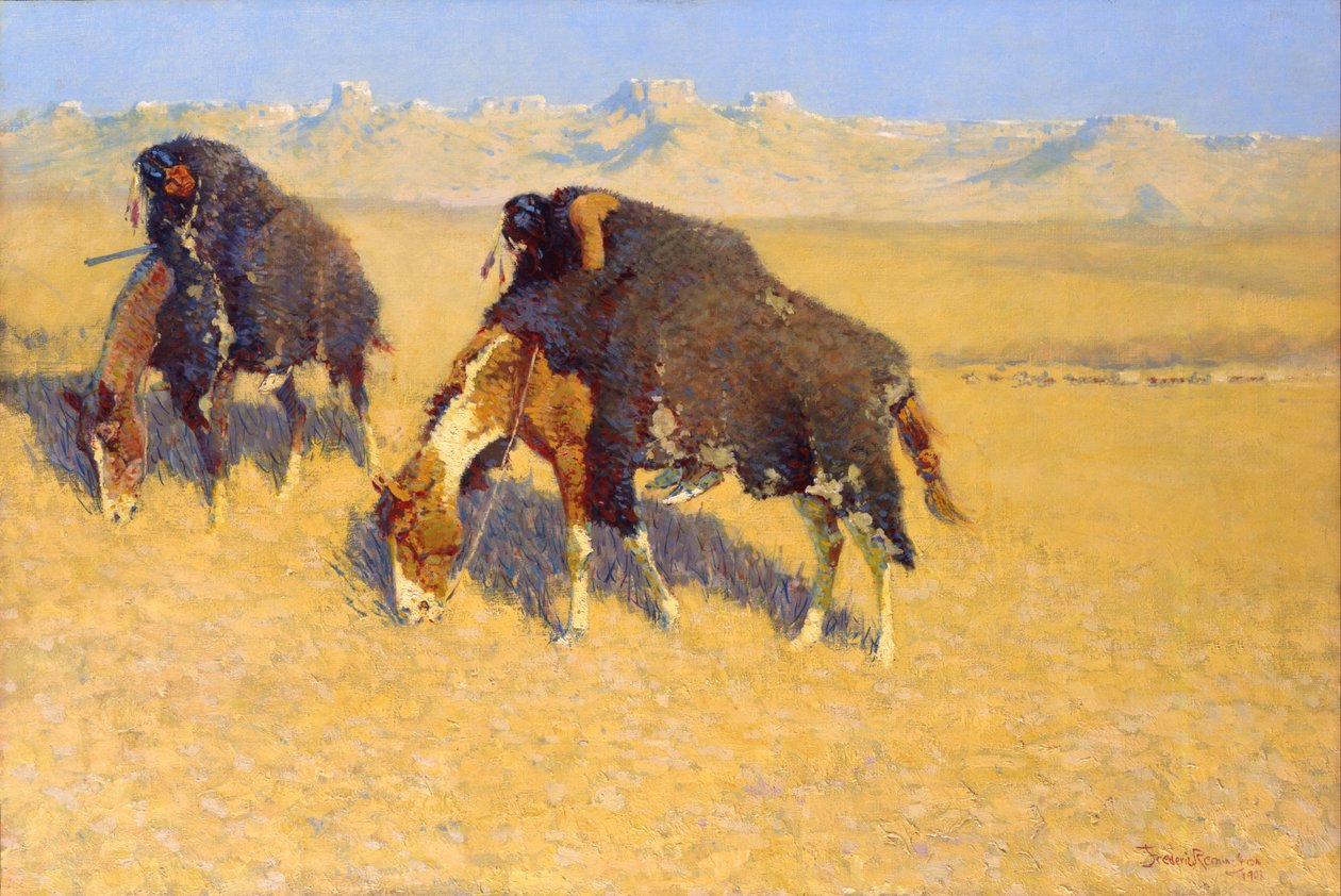 Indiani che simulano bufali da Frederic Remington
