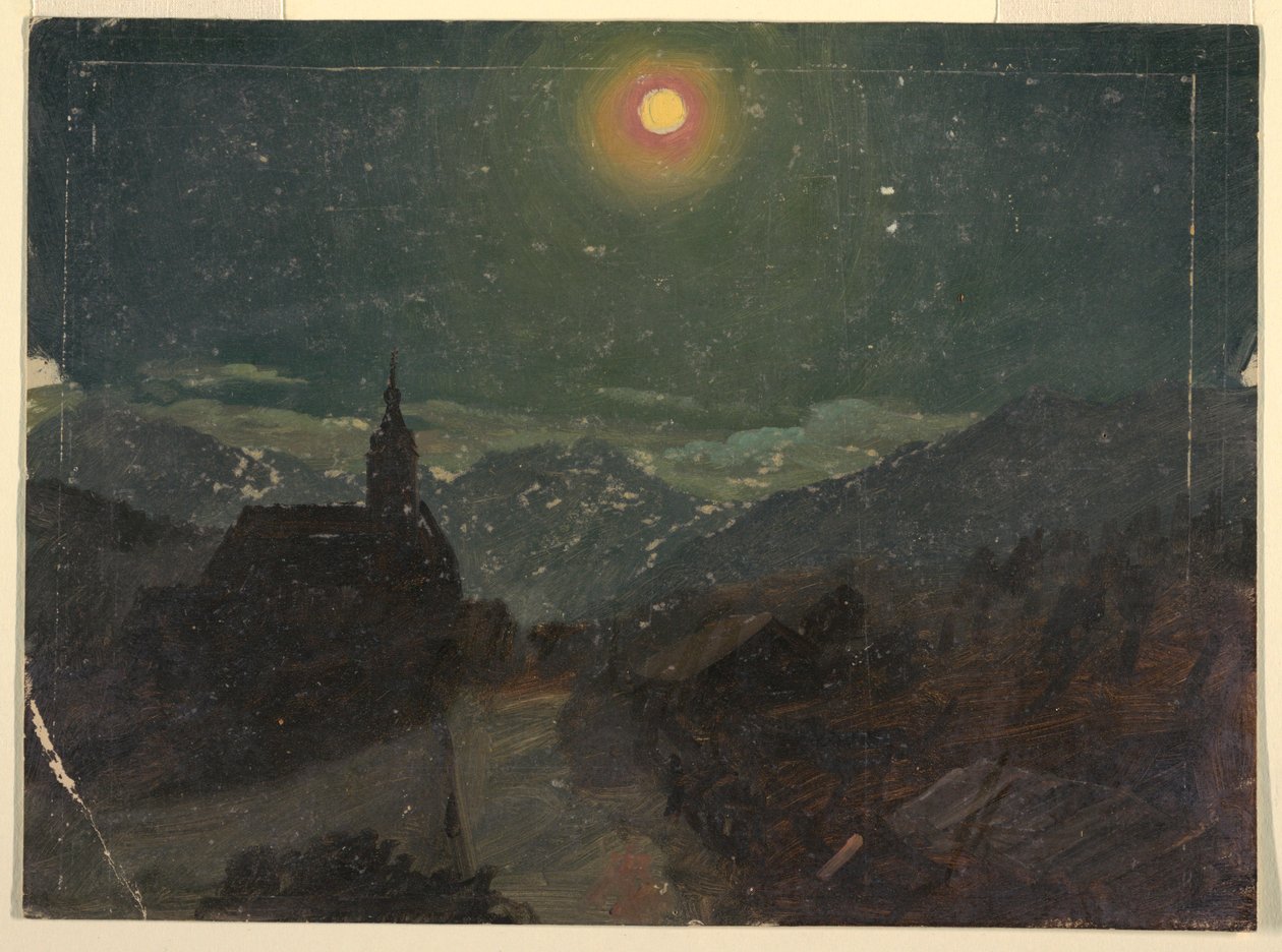 Paesaggio alpino di notte da Frederic Edwin Church