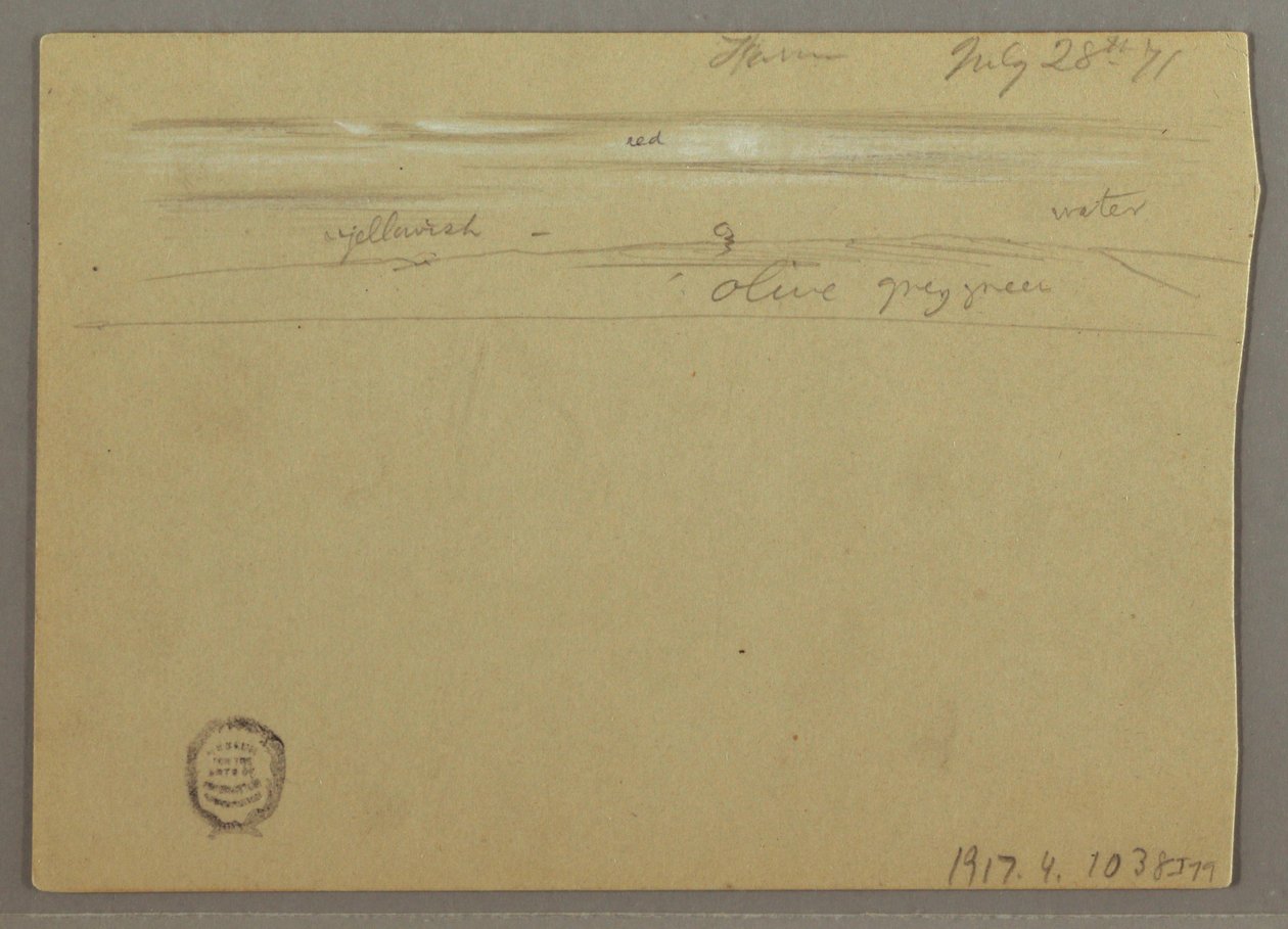 Disegno, Studio di nuvola, 28 luglio 1871 da Frederic Edwin Church
