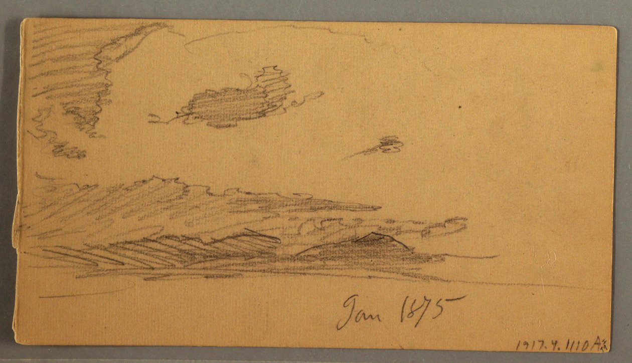 Disegno, Nuvola sulle colline, forse 1875 da Frederic Edwin Church