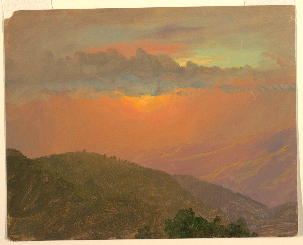 Disegno, Collina al tramonto, luglio 1865 da Frederic Edwin Church