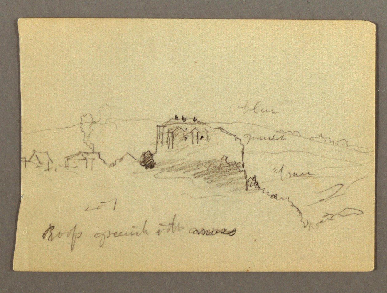 Disegno, Case in cima alla collina, forse 1868-69 da Frederic Edwin Church