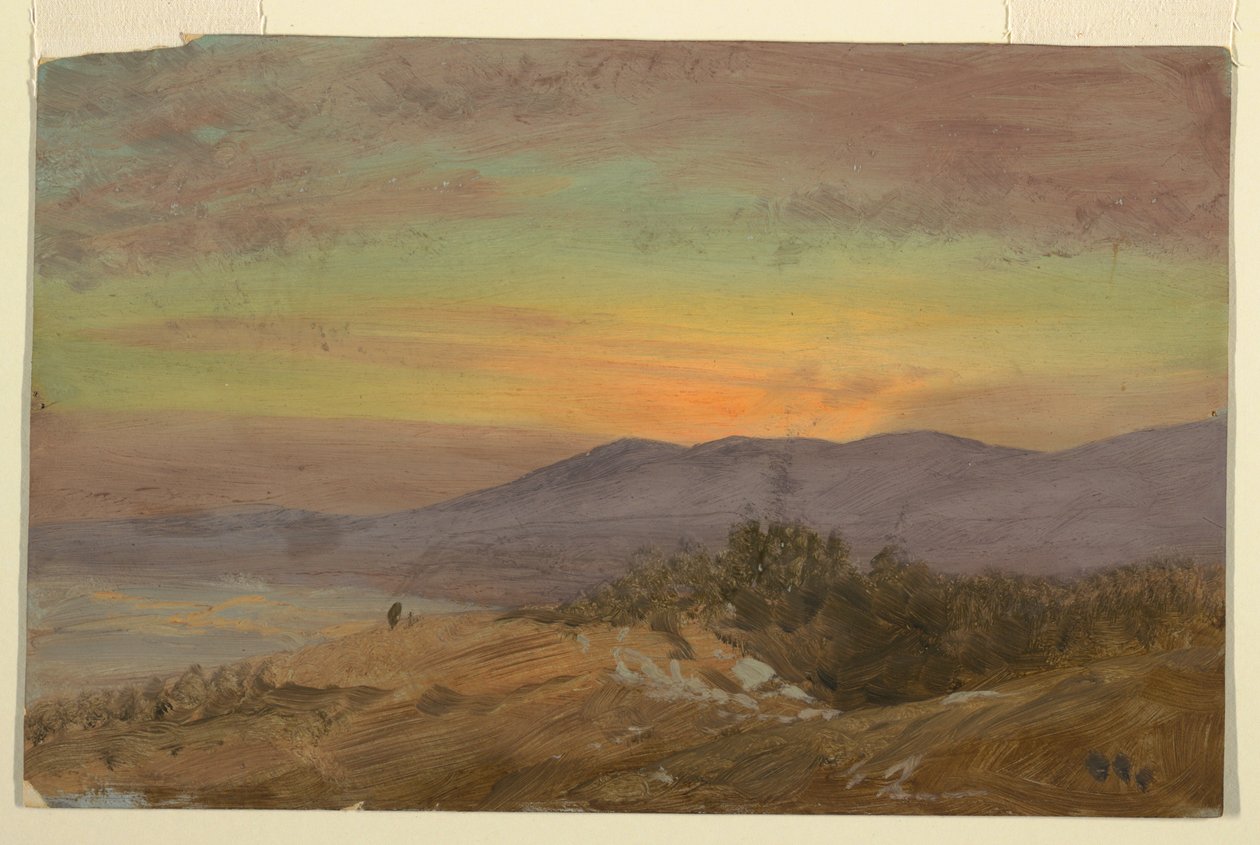 Disegno, Hudson Valley, tramonto, 1869-70 da Frederic Edwin Church