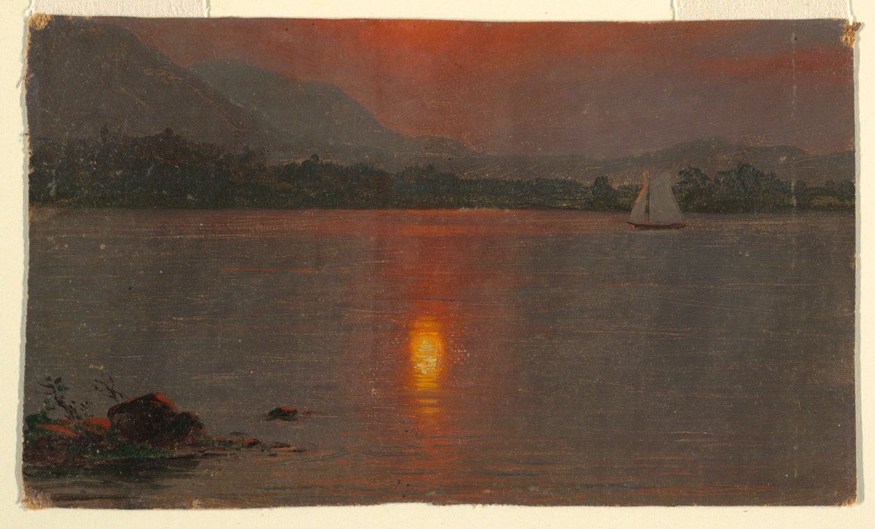 Disegno, lago Millinocket, tramonto, 1870-80 da Frederic Edwin Church