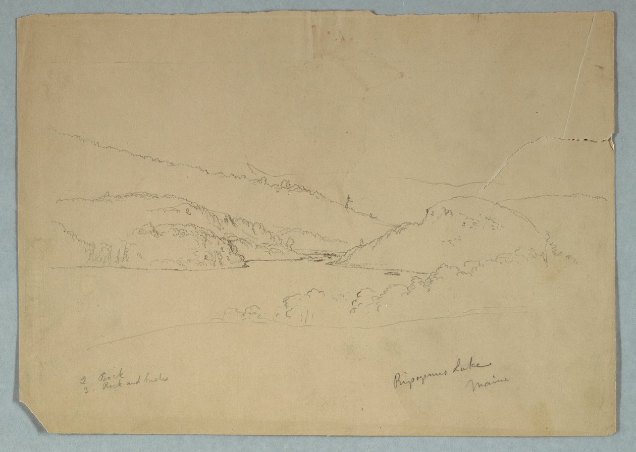 Disegno, Lago Ripogenus, 1855 ca. da Frederic Edwin Church