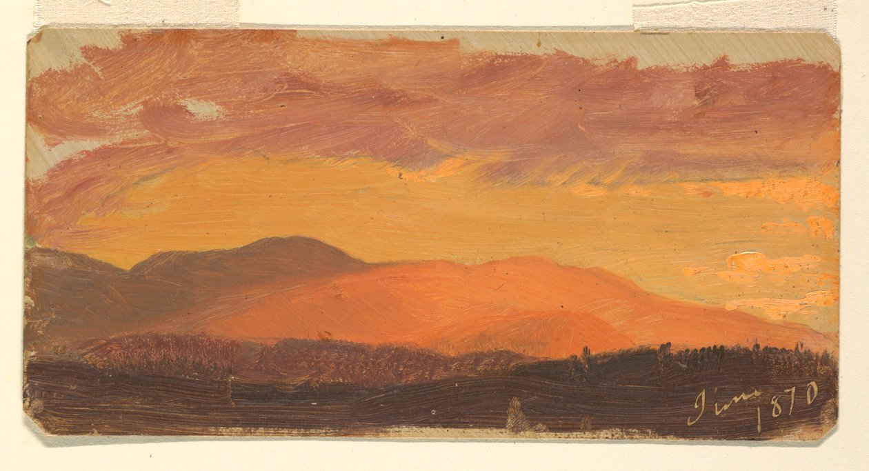 Disegno, Tramonto, Hudson Valley, giugno 1870 da Frederic Edwin Church