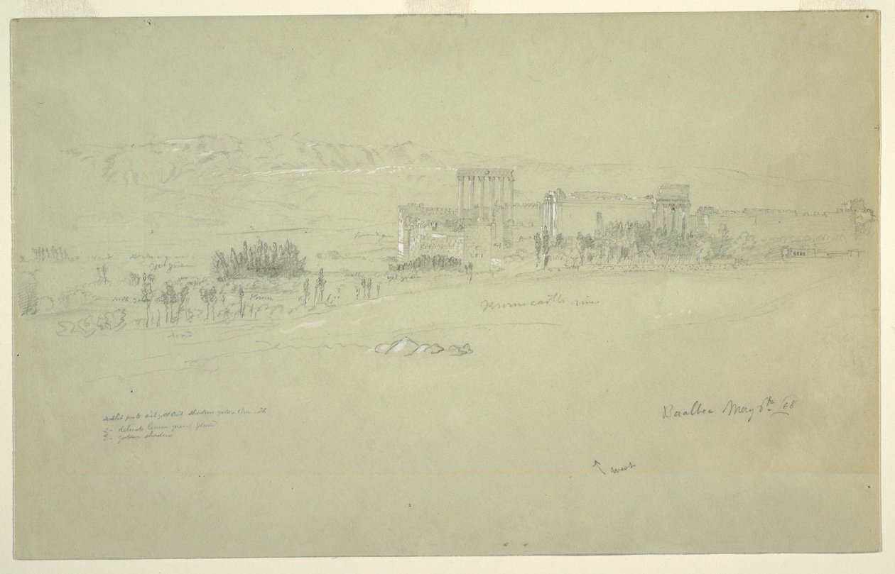 Disegno, Templi, Baalbek, 6 maggio 1868 da Frederic Edwin Church