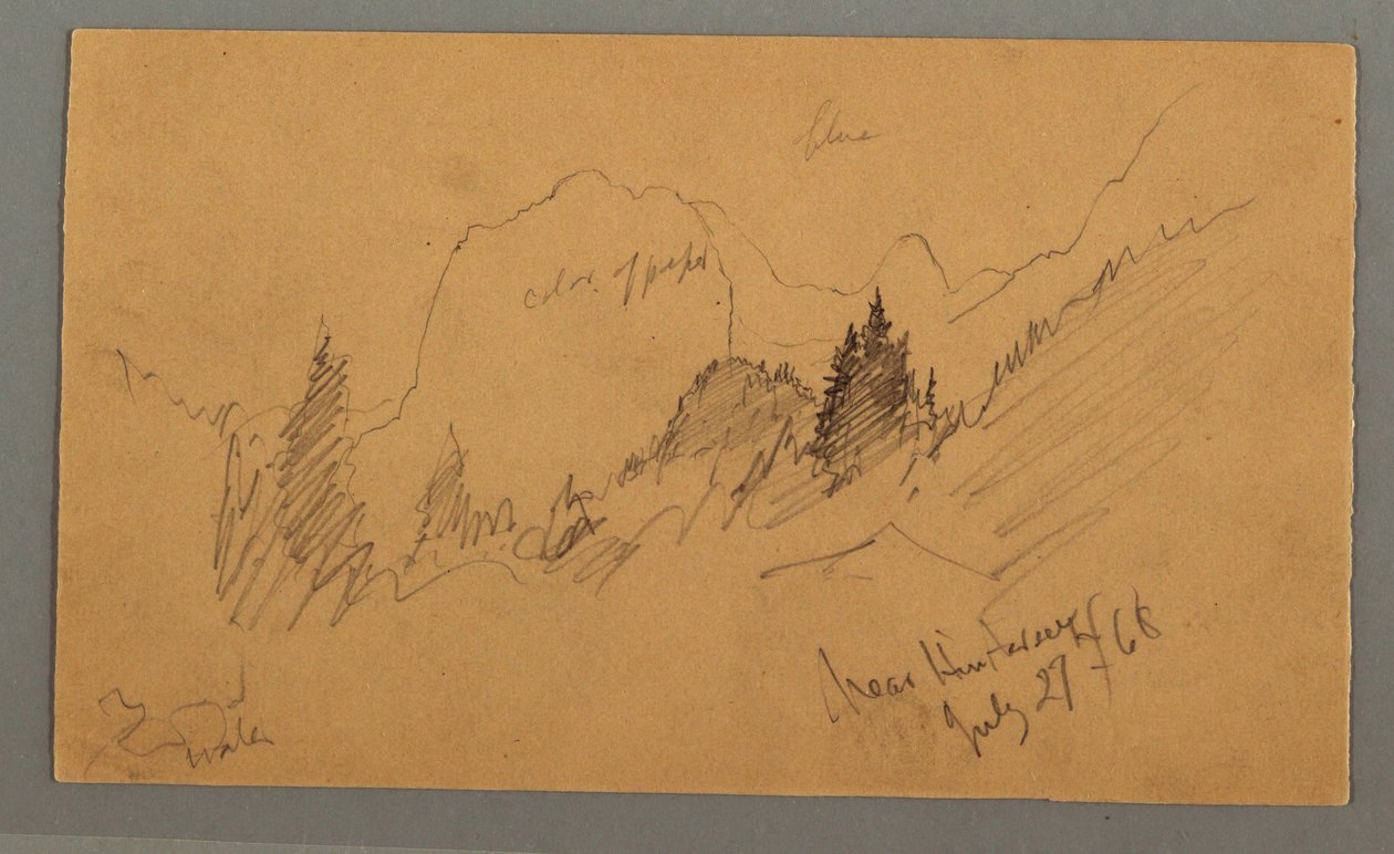 Disegno, Cime boscose, 27 luglio 1868 da Frederic Edwin Church