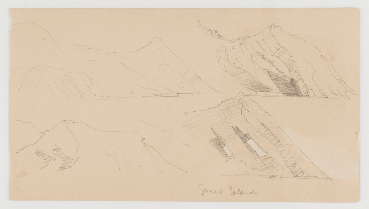 Great Island, studio di scogliere rocciose da Frederic Edwin Church