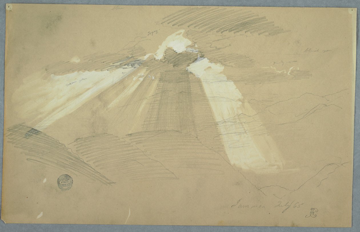 Sole che splende tra le nuvole, Giamaica da Frederic Edwin Church