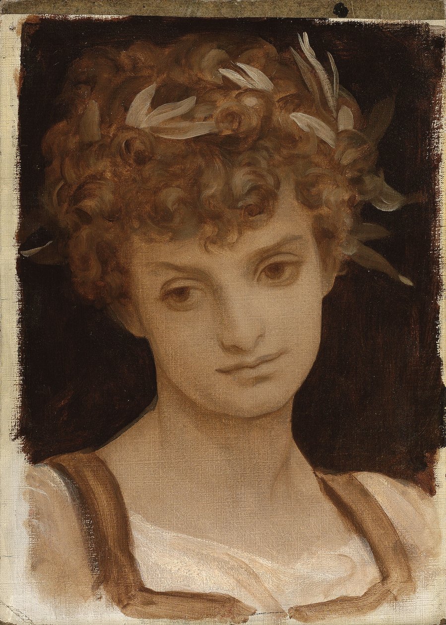 Studio della testa di una ragazza da Frederic Leighton