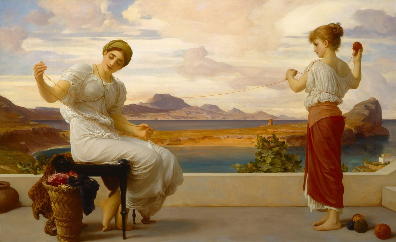 Avvolgimento del gomitolo, ca 1878 da Frederic Leighton