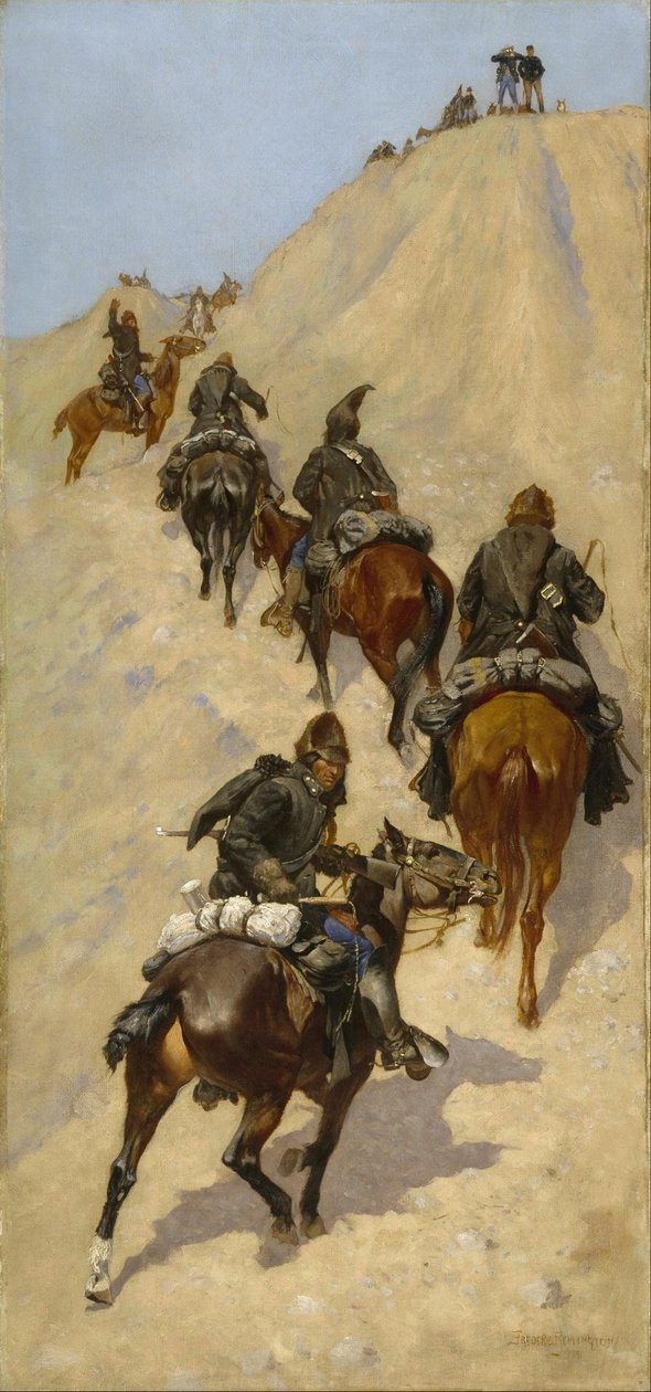 Scout che scalano una montagna da Frederic Remington
