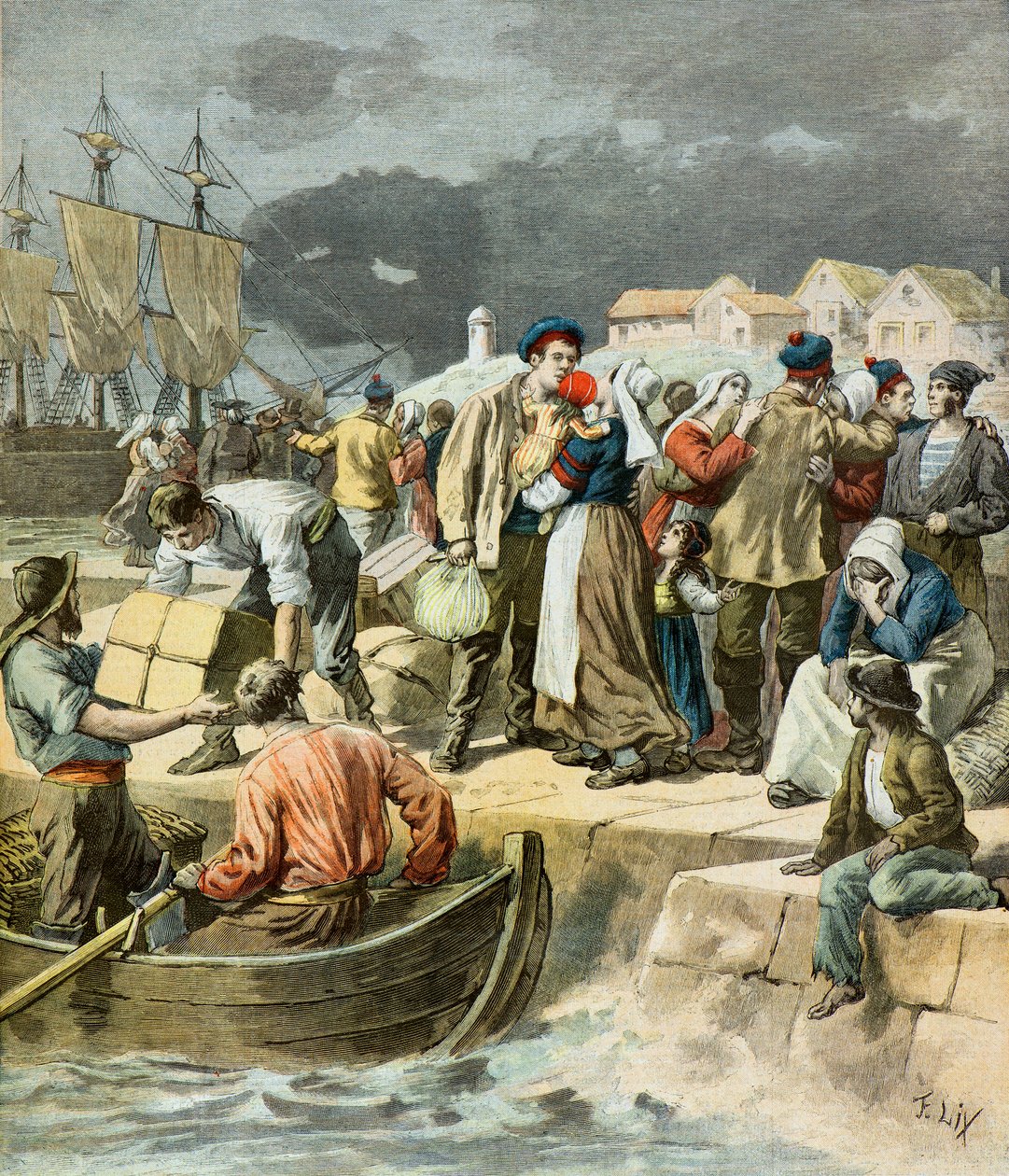 Partenza dei pescatori bretoni da Frederic Theodore Lix