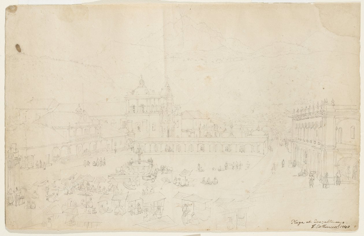 Piazza a Quezaltenango da Frederick Catherwood