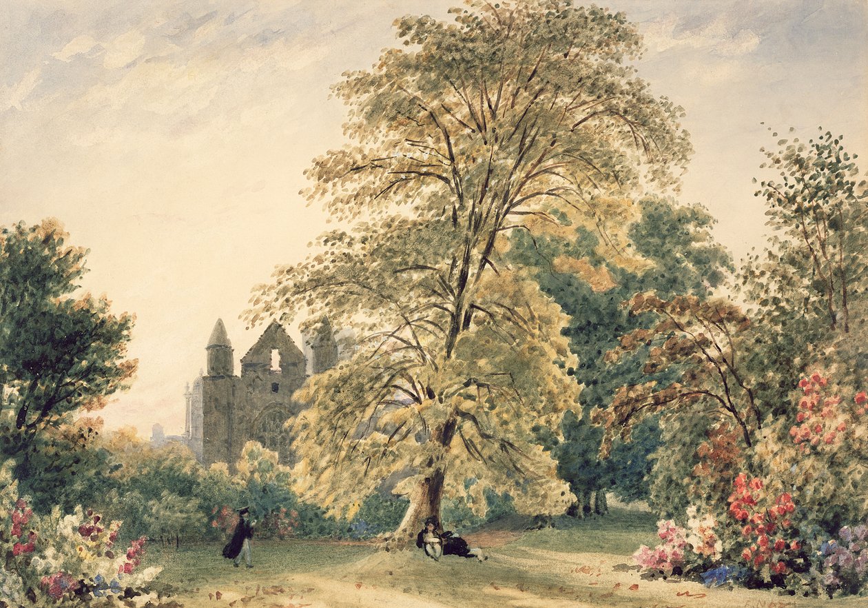 Giardini del New College a Oxford, 1831 da Frederick Nash