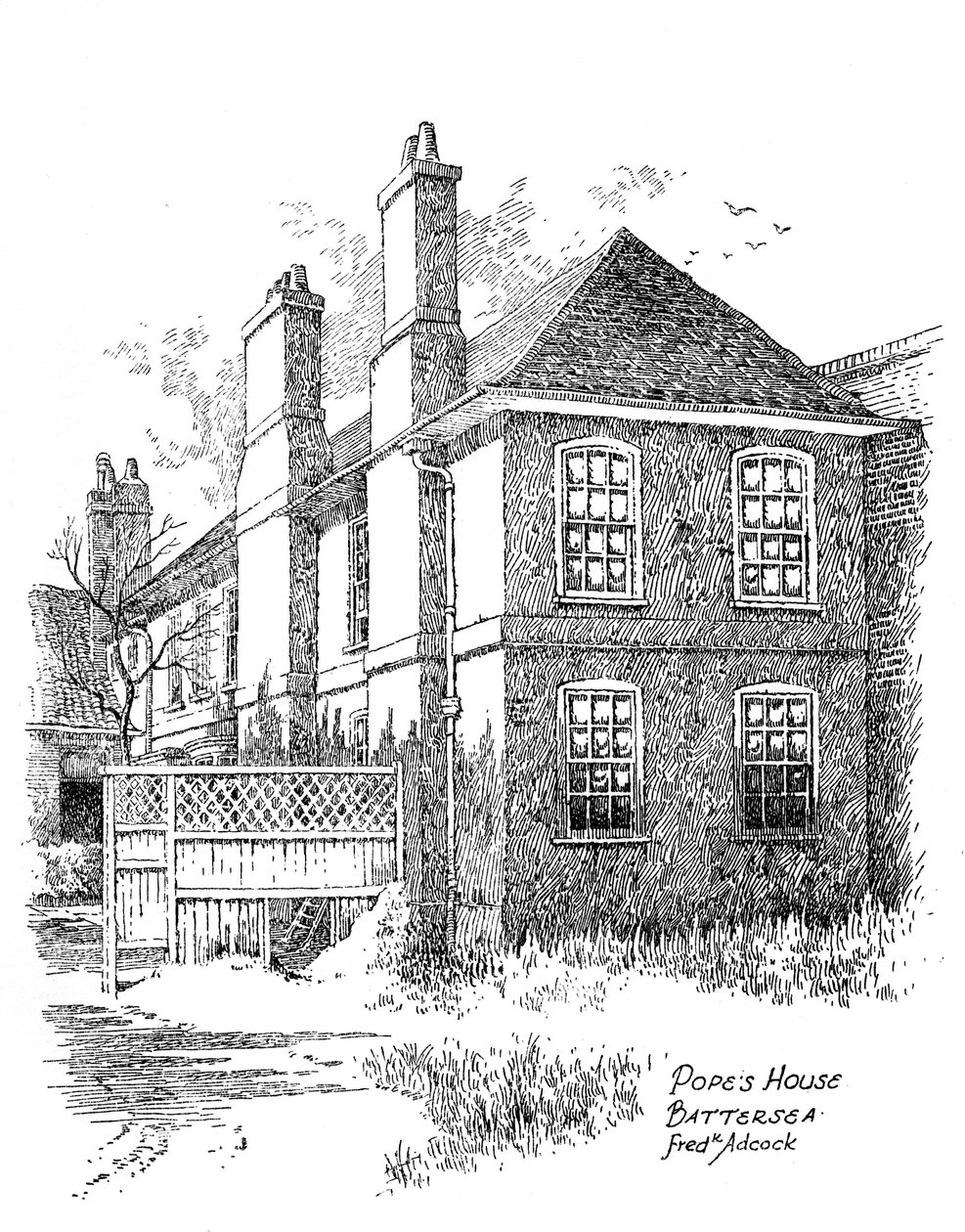 Casa di Alexander Pope, Battersea, Londra, 1912 da Frederick Adcock