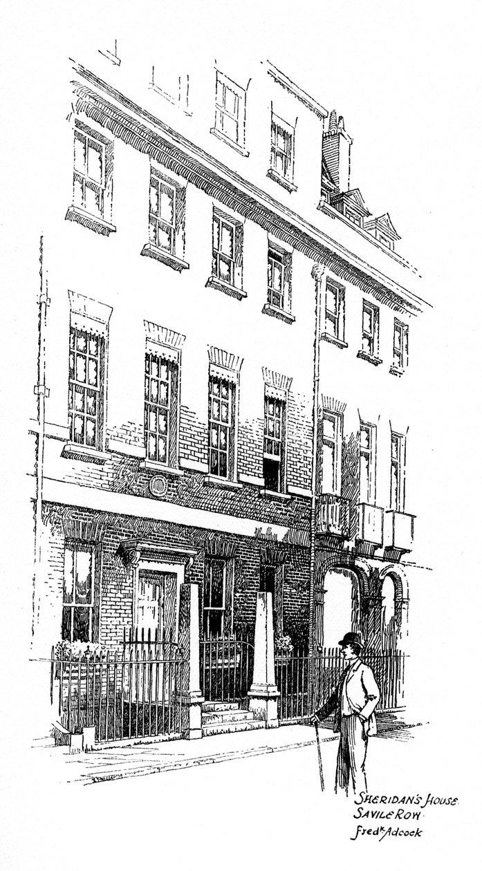 Casa di Sheridan, Savile Row, Londra, 1912 da Frederick Adcock
