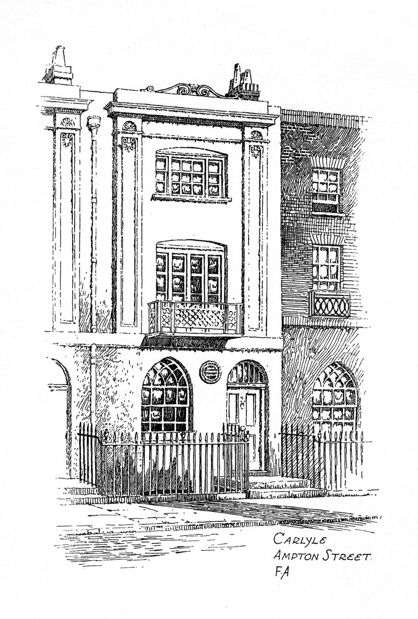 Casa di Thomas Carlyle, Ampton Street, Londra, 1912 da Frederick Adcock