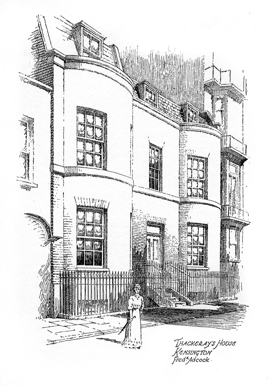 Casa di William Makepeace Thackeray, Kensington, Londra, 1912 da Frederick Adcock