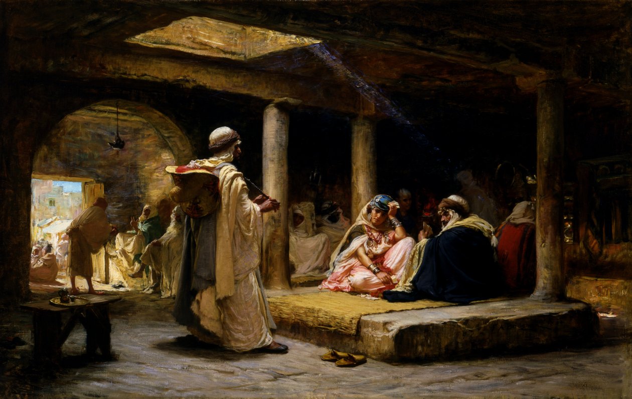 Caffè a Biskra, Algeria, 1884 da Frederick Arthur Bridgman